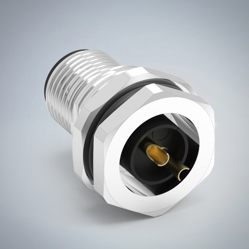 M12-2P(M)T CODE前鎖板焊線式防水連接器(M16*1.5)_HGM2-M1202P-68-11