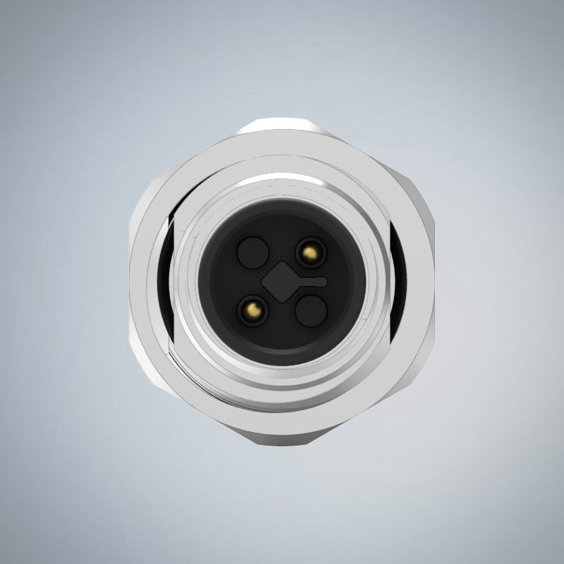 M12-2P(M)T CODE前鎖板焊線式防水連接器(M16*1.5)_HGM2-M1202P-68-11
