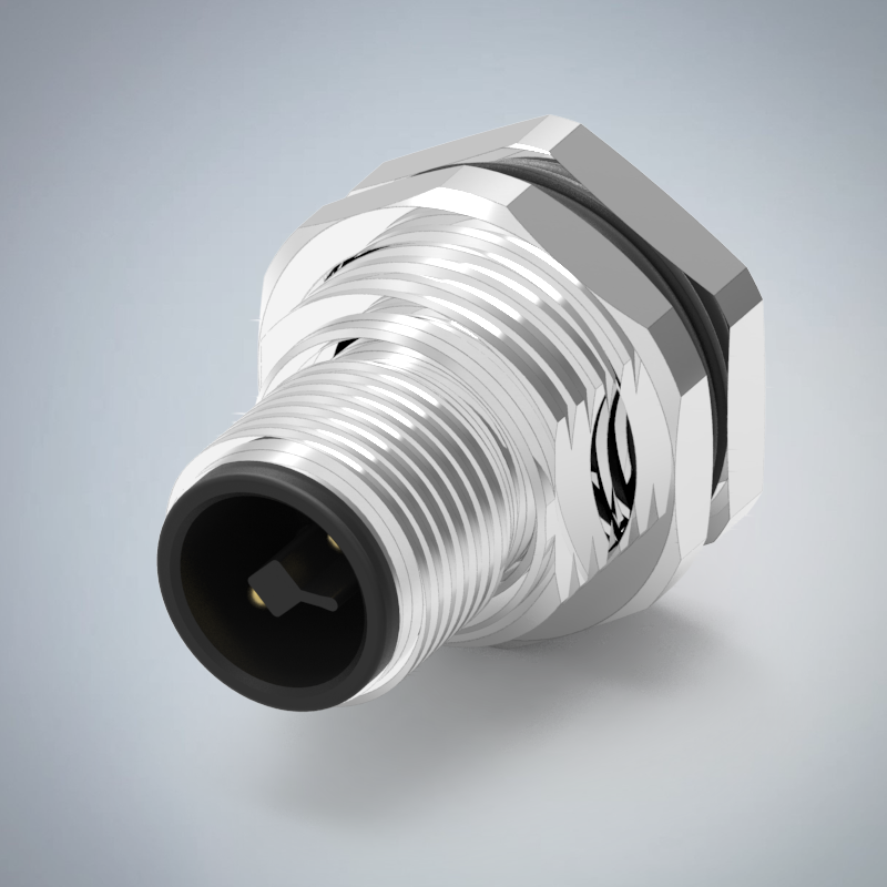 M12-2P(M)T CODE前鎖板焊線式防水連接器(M16*1.5)_HGM2-M1202P-68-11