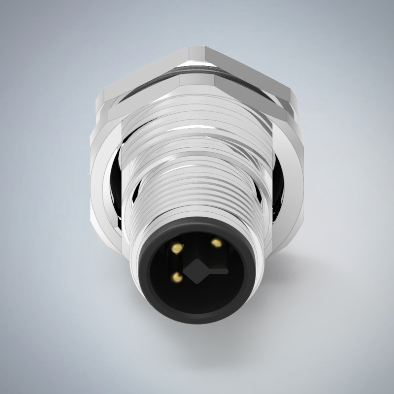M12-3P(M)T CODE前鎖板焊線式防水連接器(M16*1.5)_HGM2-M1203P-117-11