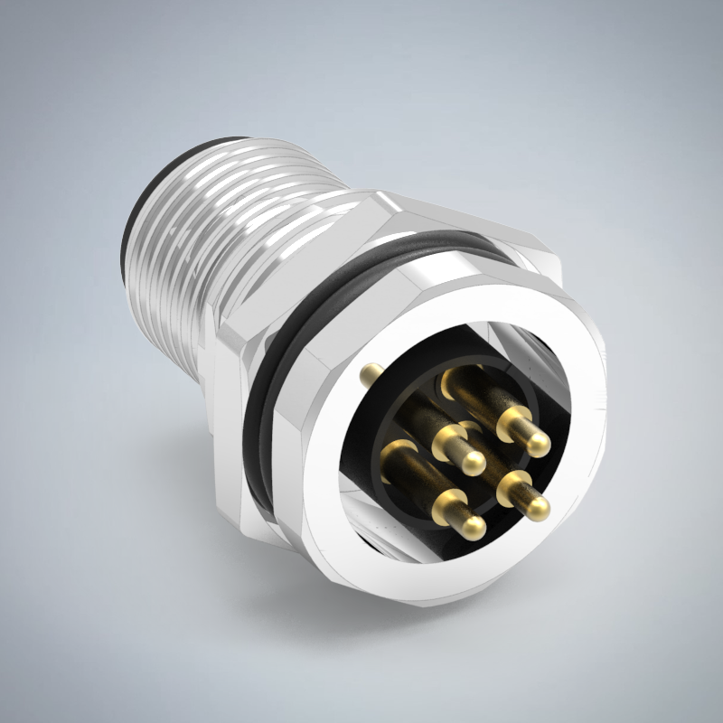 M12-4P(M)T CODE前鎖板插板式防水連接器(PG9)_HGM3-M1204P-11-11