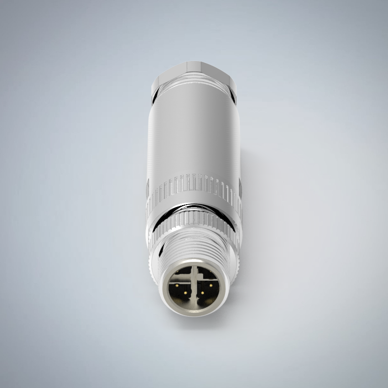 M12-8P(M)X CODE金屬組裝式防水連接器_HGM2-M1208P-149-11