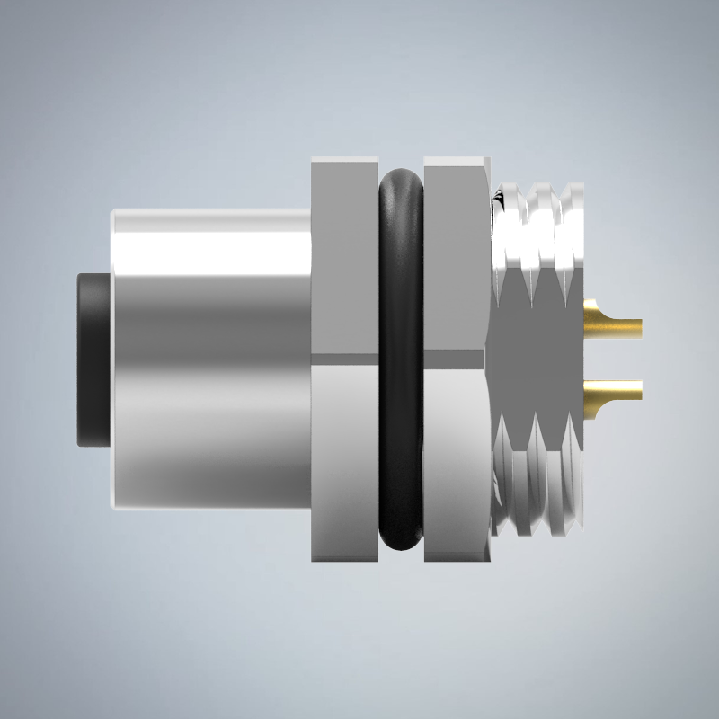 M12-2P(F)A CODE後鎖板焊線式防水連接器(左上右下)(M16*1.5)_HGF2-M1202P-131-11