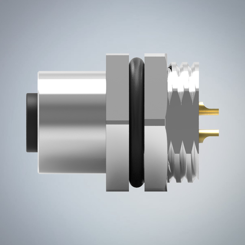 M12-3P(F)A CODE後鎖板焊線式防水連接器(右塞孔)(M16*1.5)_HGF2-M1203P-202-11