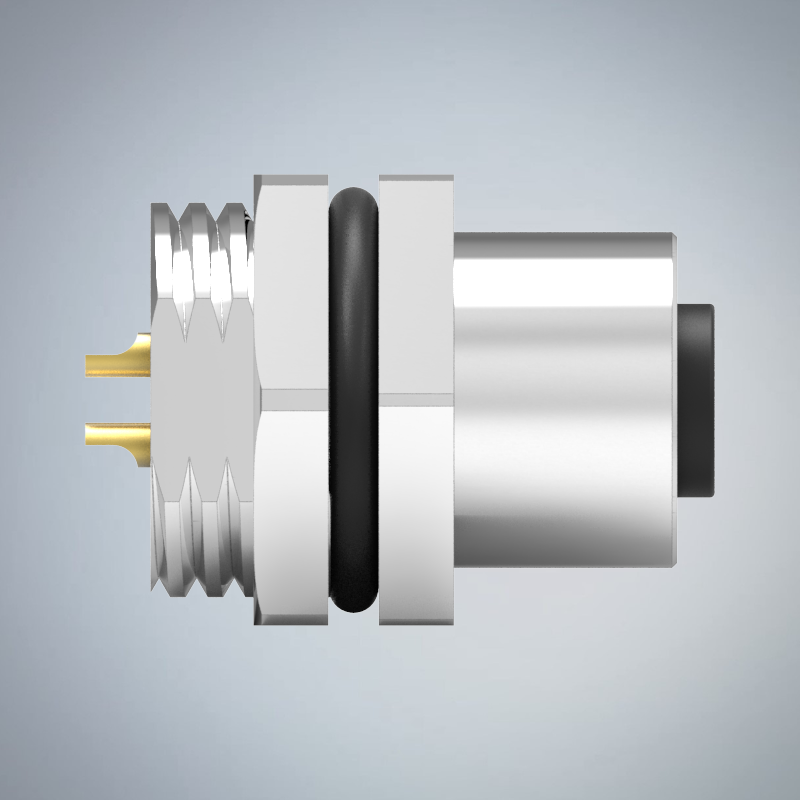 M12-4P(F)A CODE後鎖板焊線式防水連接器(M16*1.5)_HGF2-M1204P-343-11