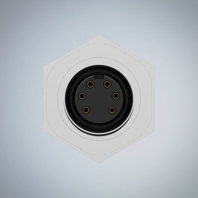 M12-6P(F)A CODE後鎖板焊線式防水連接器(下塞孔)(PG9)_HGF2-M1206P-86-11