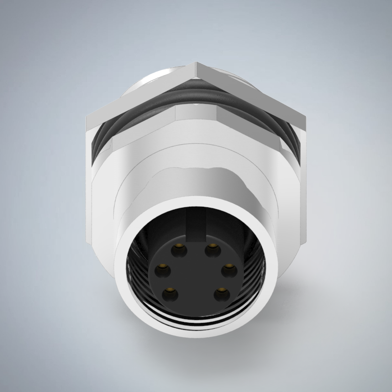 M12-6P(F)A CODE後鎖板焊線式防水連接器(下塞孔)(PG9)_HGF2-M1206P-86-11