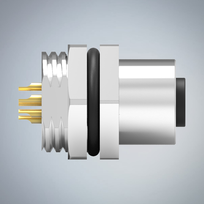 M12-8P(F)A CODE後鎖板焊線式防水連接器(M16*1.5)_HGF2-M1208P-49-11