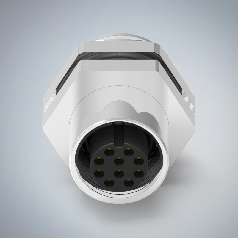 M12-10P(F)A CODE後鎖板焊線式防水連接器(M16*1.5)