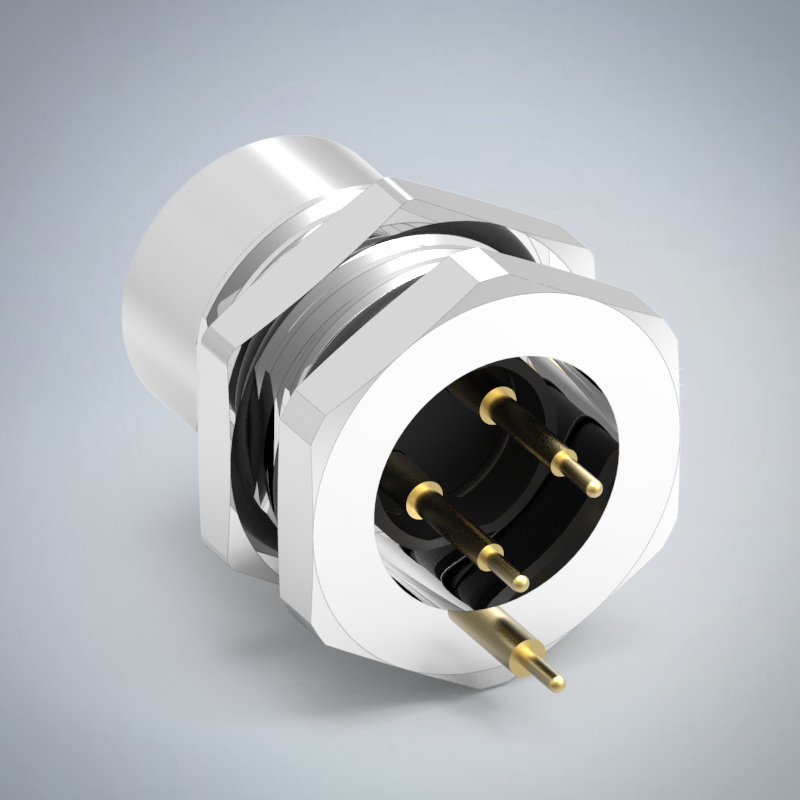 M12-2P(F)A CODE前鎖插板式防水連接器(左上右上)(帶接地)(PG9)_HGF3-M1202P-05-11