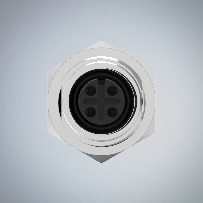 M12-4P(F)A CODE前鎖插板式防水連接器(帶接地)(PG9)_HGF3-M1204P-16-11