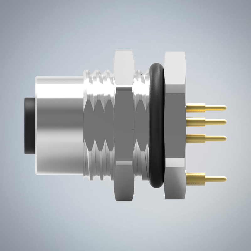 M12-6P(F)A CODE前鎖插板式防水連接器(下塞孔)(帶接地)(PG9)_HGF3-M1206P-07-11