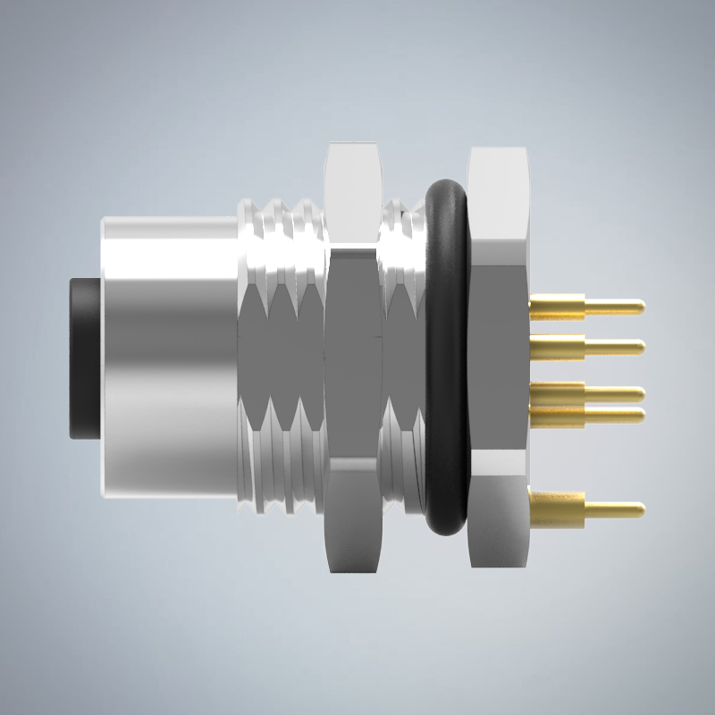 M12-6P(F)A CODE前鎖插板式防水連接器(下塞孔)(帶接地)(PG9)_HGF3-M1206P-06-11