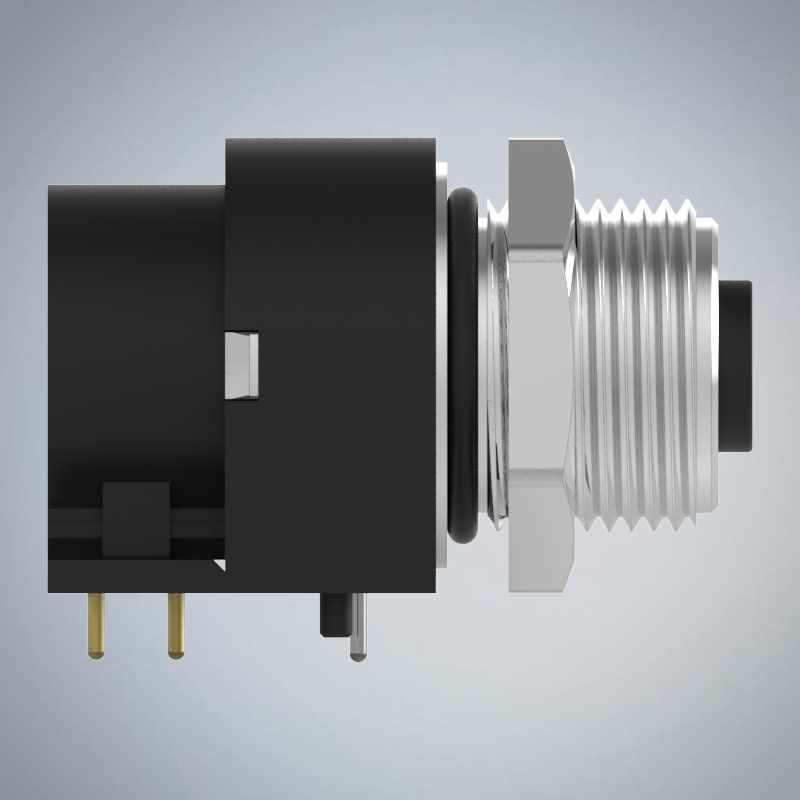 M12-2P(F)A CODE前鎖板90度插板式防水連接器(左上右下)(M15*1.0)_HGF2-M1202P-72-11