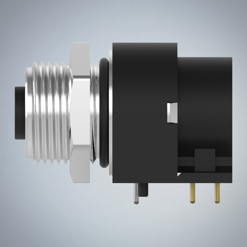 M12-2P(F)A CODE前鎖板90度插板式防水連接器(左上右下)(M15*1.0)_HGF2-M1202P-72-11