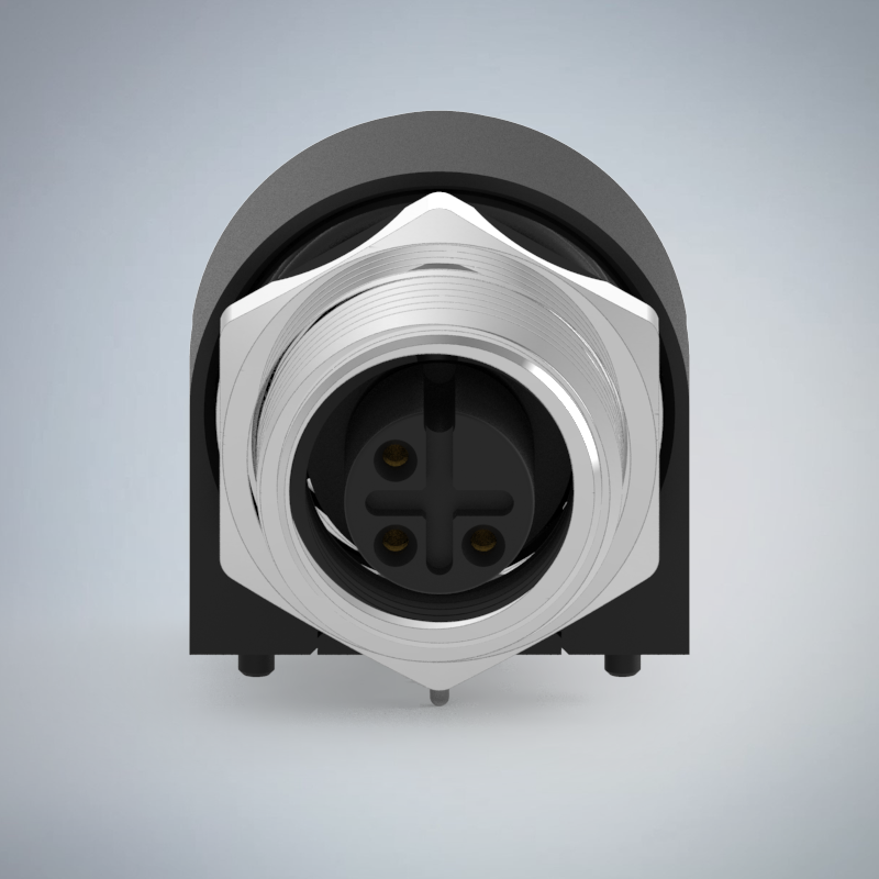 M12-3P(F)A CODE前鎖板90度插板式防水連接器(右塞孔)(M15*1.0)_HGF2-M1203P-57-11