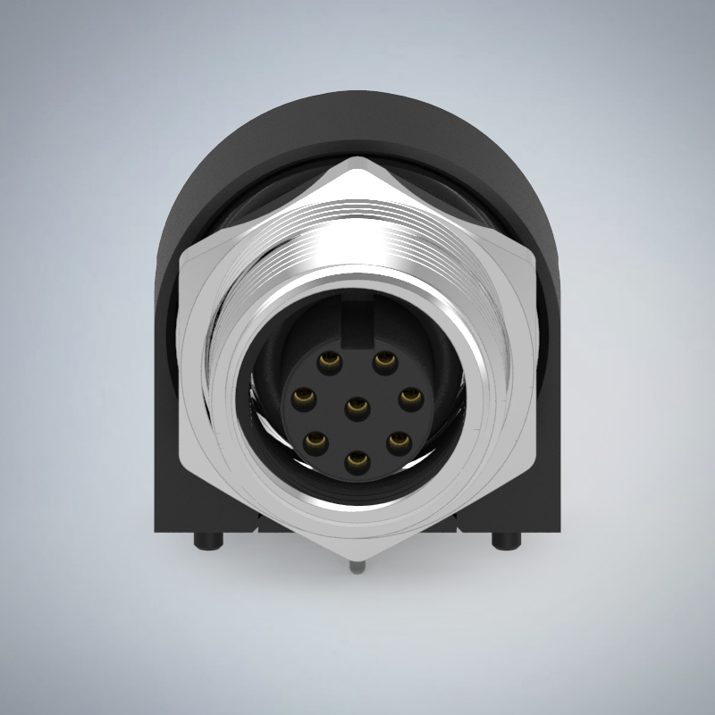 M12-8P(F)A CODE前鎖板90度插板式防水連接器(M15*1.0)_HGF2-M1208P-74-11