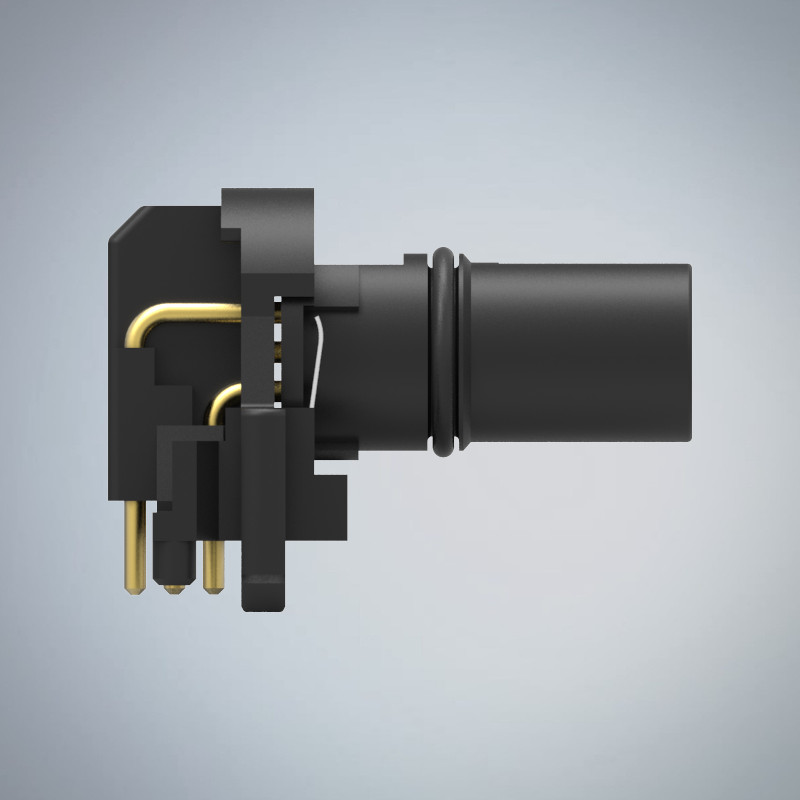 M12-5P(F)A CODE插板式90度防水連接器(兩件式零件)_HGF2-M1205P-243-11