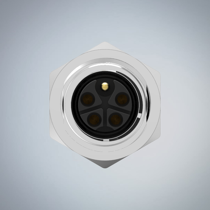 M12-5P(F)K CODE前鎖板焊線式防水連接器(PG9)_HGF2-M1205P-235-11