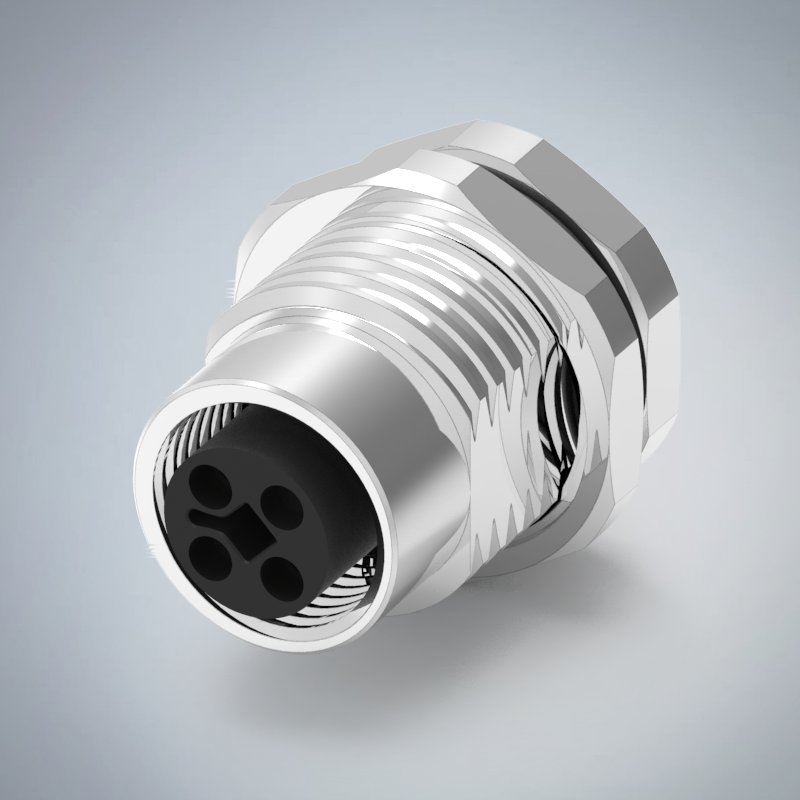 M12-2P(F)T CODE前鎖板焊線式防水連接器(M16*1.5)_HGF2-M1202P-81-11