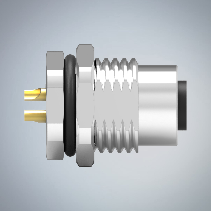 M12-2P(F)T CODE前鎖板焊線式防水連接器(M16*1.5)_HGF2-M1202P-81-11