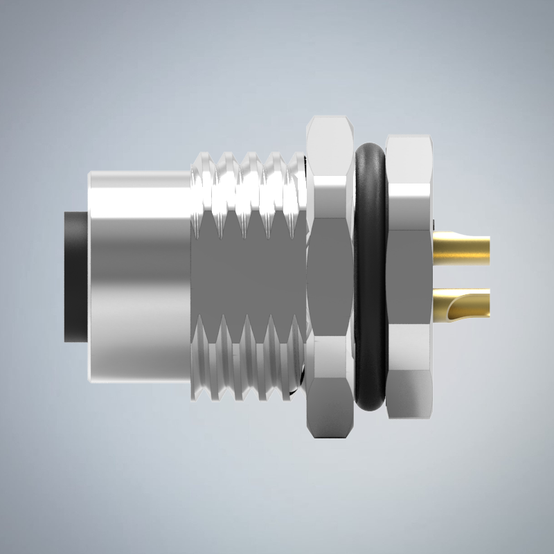 M12-2P(F)T CODE前鎖板焊線式防水連接器(M16*1.5)_HGF2-M1202P-81-11