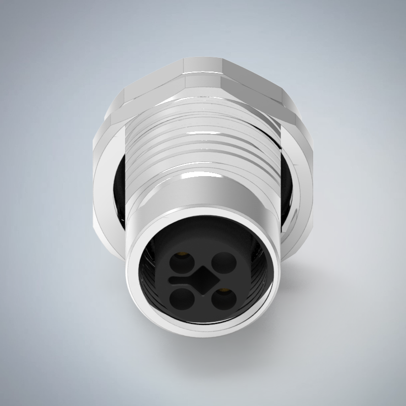 M12-2P(F)T CODE前鎖板焊線式防水連接器(M16*1.5)_HGF2-M1202P-81-11
