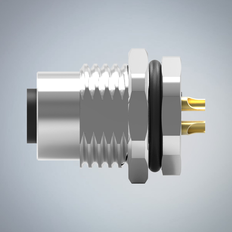 M12-3P(F)T CODE前鎖板焊線式防水連接器(M16*1.5)_HGF2-M1203P-141-11