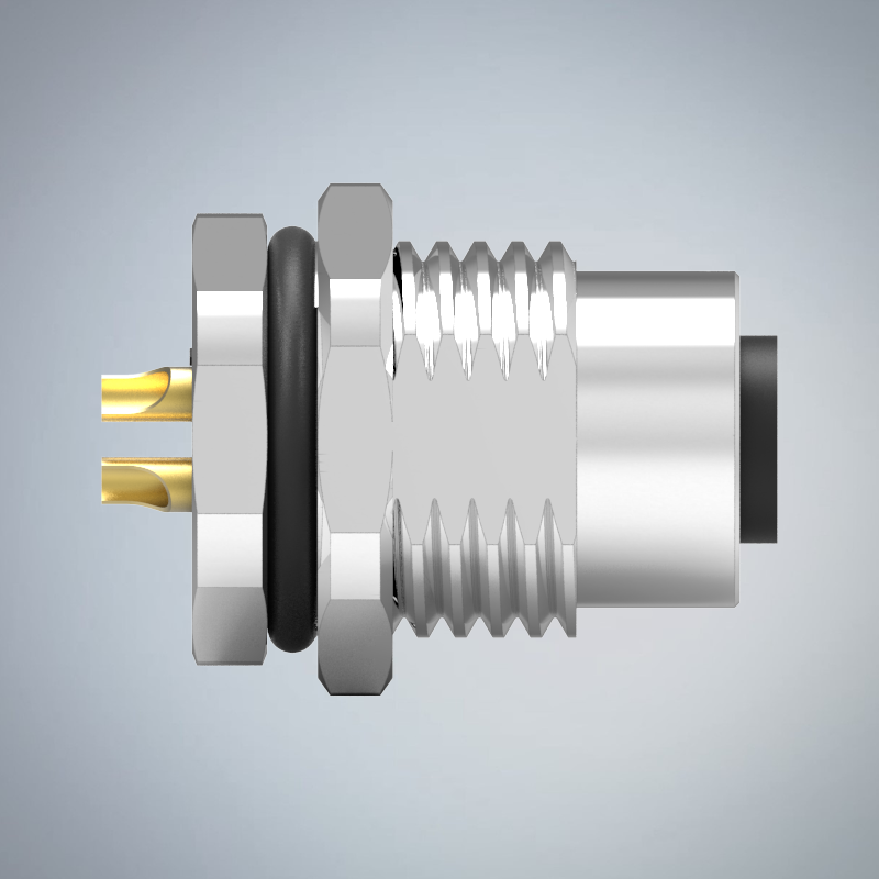 M12-4P(F)T CODE前鎖板焊線式防水連接器(M16*1.5)_HGF2-M1204P-253-11