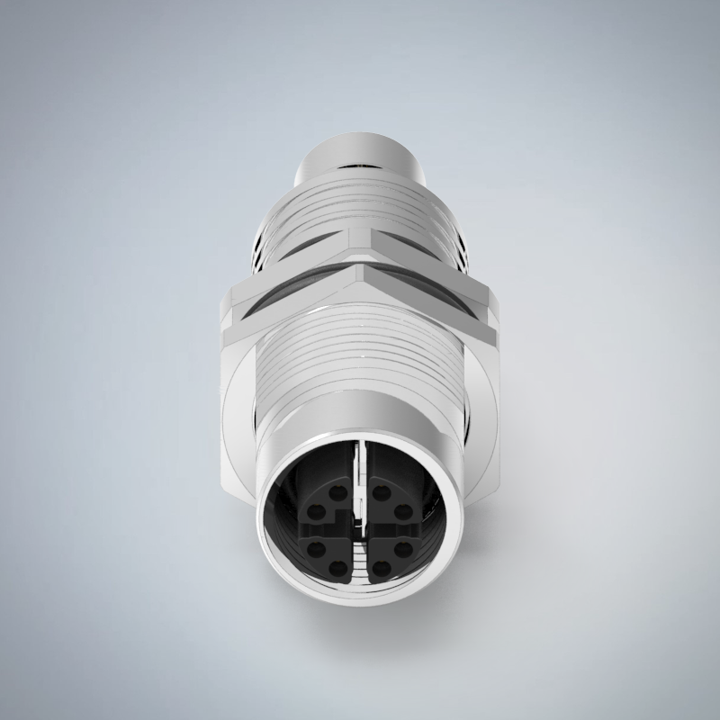 M12-8P(F)X CODE前鎖板焊線式防水連接器(WITH SHIELD)(PG9)_HGF2-M1208P-114-11