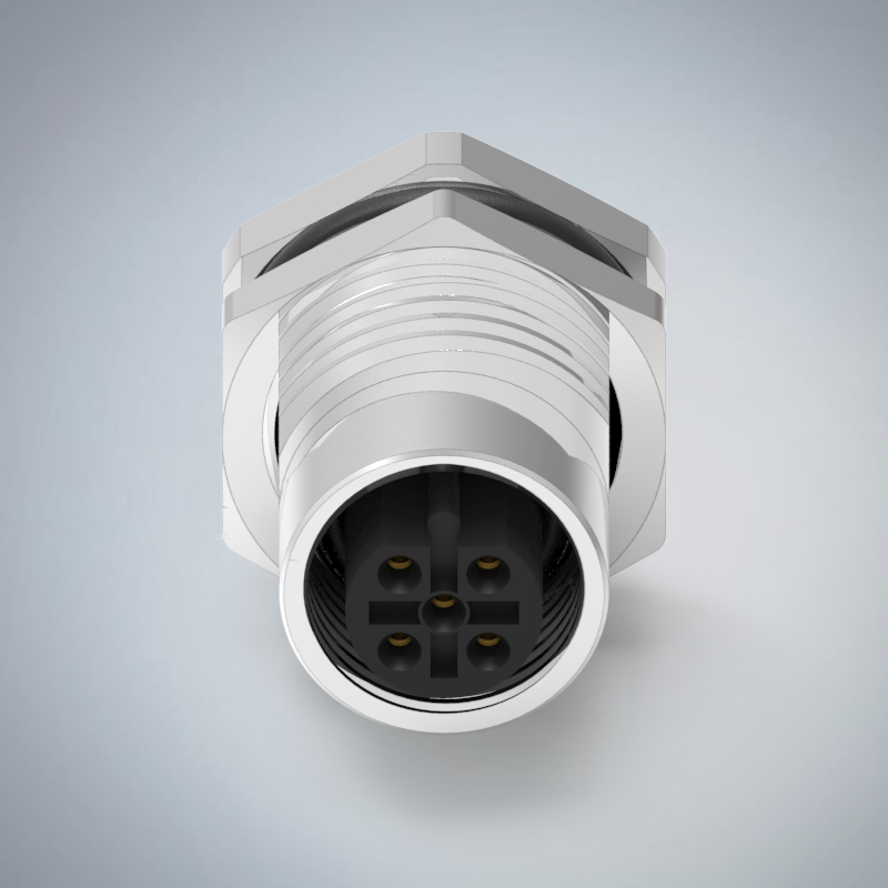 M12-5P(F)B CODE前鎖板插板式防水連接器(PG9)_HGF2-M1205P-169-11
