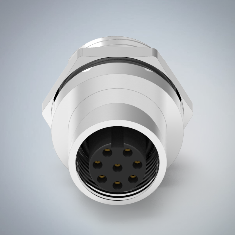 M12-8P(F)A CODE後鎖板插板式防水連接器(PG9)_HGF2-M1208P-60-11