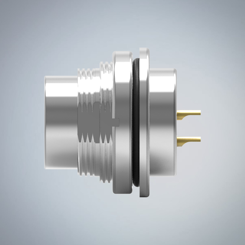 M16-4P(M)前鎖板焊線式防水連接器(M18*0.75)_HGM2-M1604P-24-11