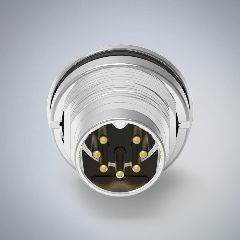 M16-7P(M)前鎖板焊線式防水連接器(點位B)(M18*0.75)_HGM2-M1607P-23-11