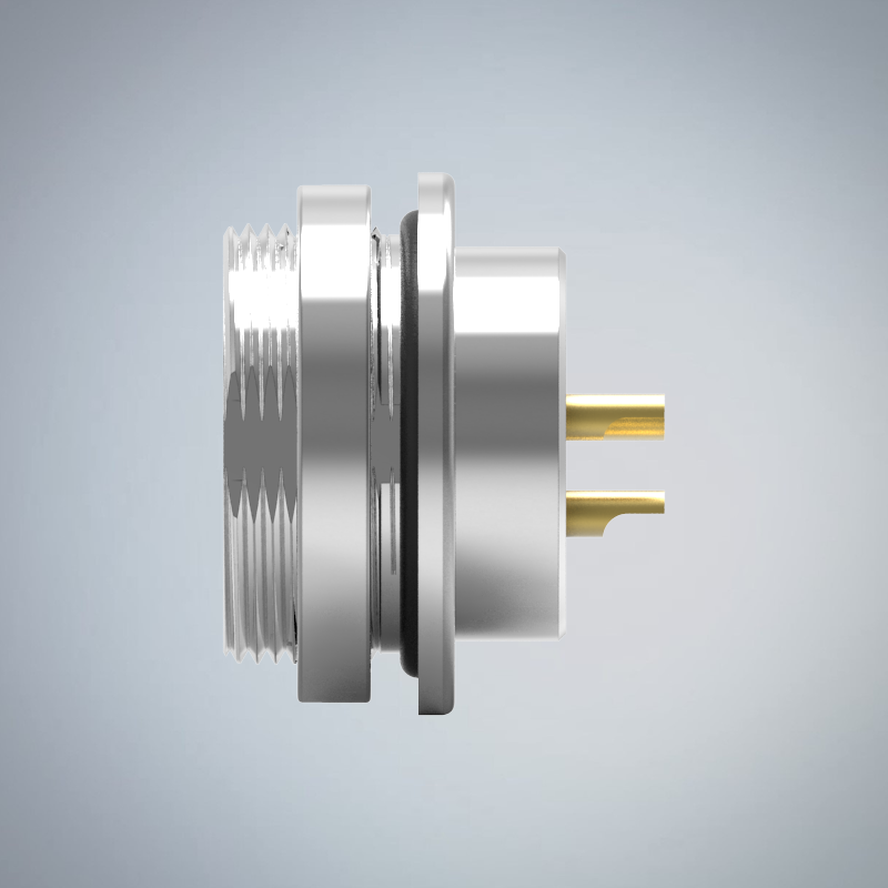 M16-4P(F)前鎖板焊線式防水連接器(M18*0.75)_HGF2-M1604P-15-11