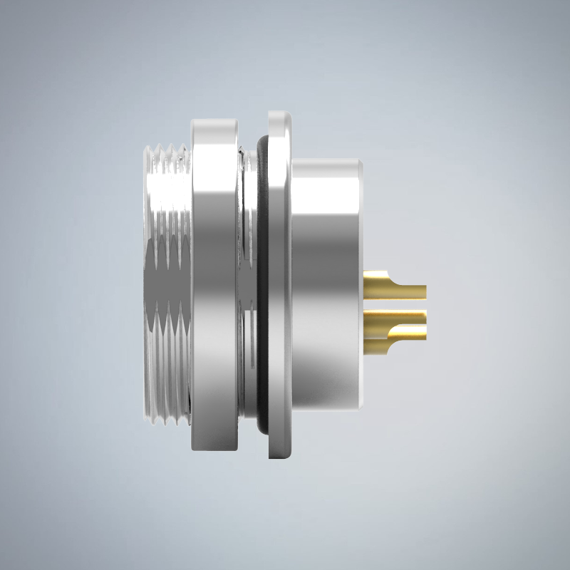 M16-5P(F)前鎖板焊線式防水連接器(M18*0.75)(點位B)_HGF2-M1605P-10-11