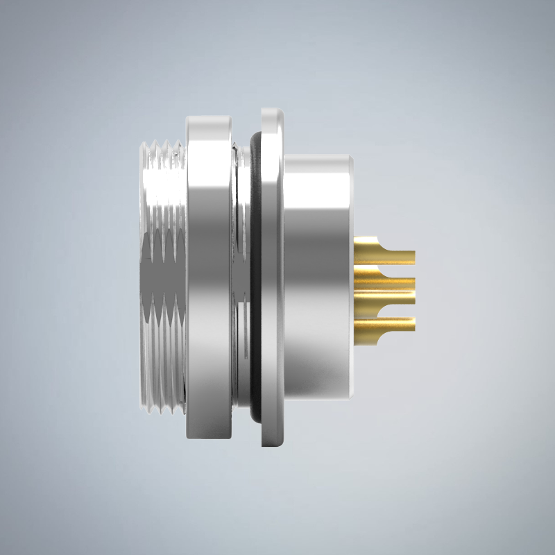 M16-6P(F)前鎖板焊線式防水連接器(M18*0.75)_HGF2-M1606P-17-11