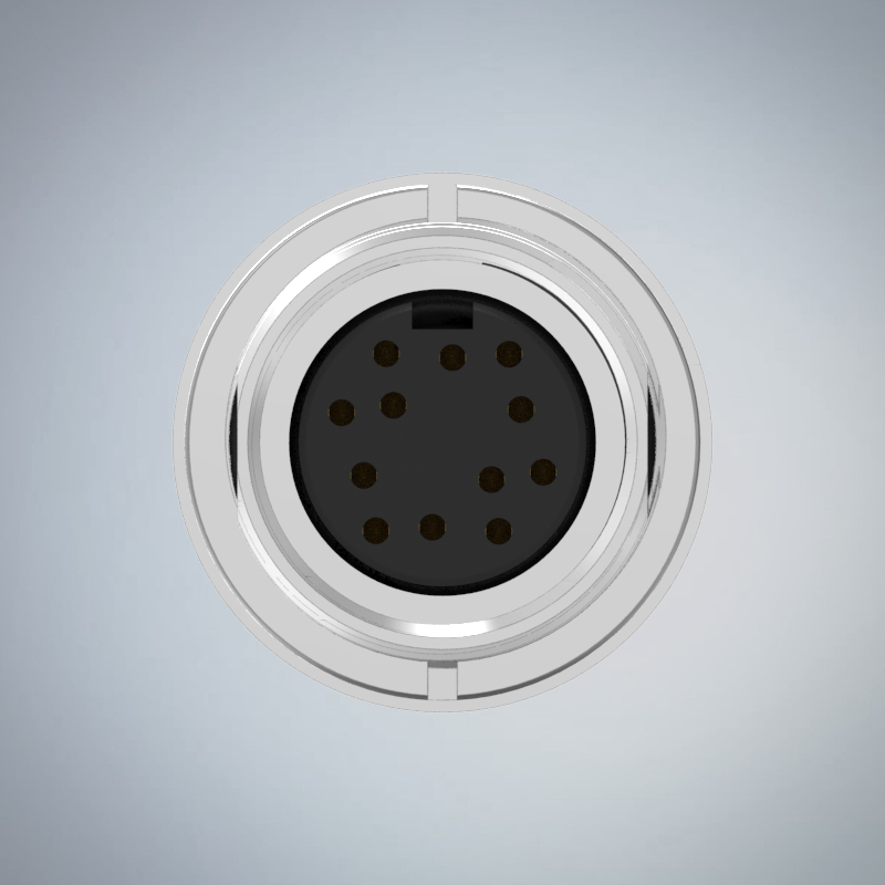 M16-12P(F)前鎖板焊線式防水連接器(M18*0.75)_HGF2-M1612P-12-11