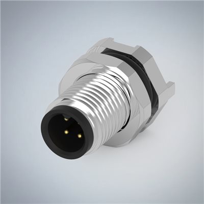 M5-4P(M)板端前鎖插板式防水連接器(帶接地)