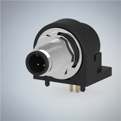 M5-3P(M)板端前鎖90度插板式防水連接器