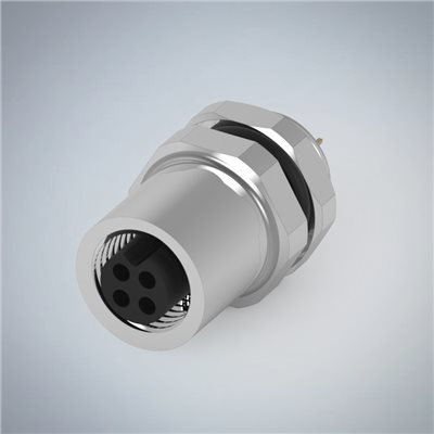 M5-4P(F)板端後鎖焊線式防水連接器