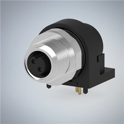 M5-2P(F)板端前鎖90度插板式防水連接器