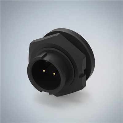 B SIZE-2P(M)快鎖半牙板端前鎖插板式防水連接器(5A)