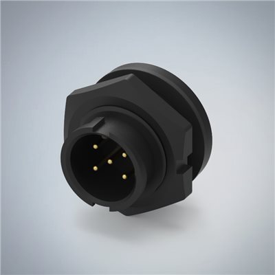 B SIZE-5P(M)快鎖半牙板端前鎖插板式防水連接器(5A)
