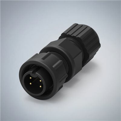 B SIZE-4P(F/M)快鎖半牙塑膠組裝式防水連接器(5A)