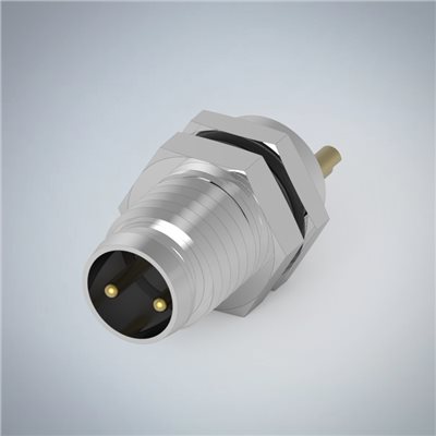 M8-2P(M)板端前鎖焊線式防水連接器