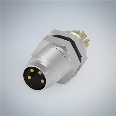 M8-4P(M)板端前鎖焊線式防水連接器