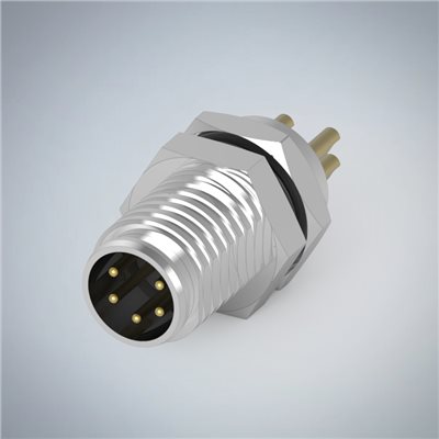 M8-5P(M)板端前鎖焊線式防水連接器