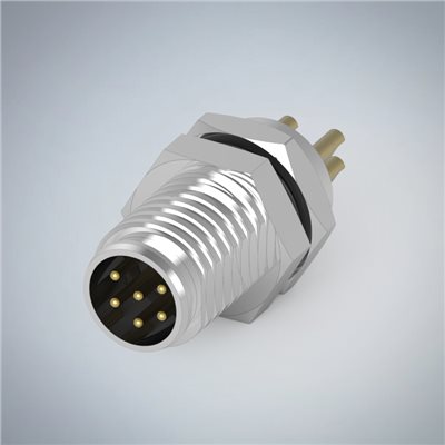 M8-6P(M)板端前鎖焊線式防水連接器