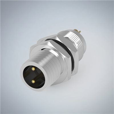 M8-2P(M)板端後鎖焊線式防水連接器